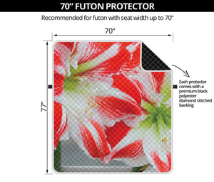 Red And White Amaryllis Print Futon Protector