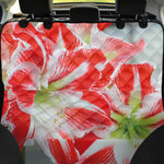 Red And White Amaryllis Print Pet Car Back Seat Cover