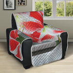 Red And White Amaryllis Print Recliner Protector