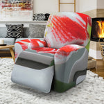 Red And White Amaryllis Print Recliner Slipcover