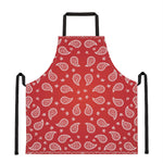 Red And White Bandana Print Apron