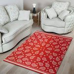 Red And White Bandana Print Area Rug