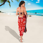 Red And White Bandana Print Beach Sarong Wrap