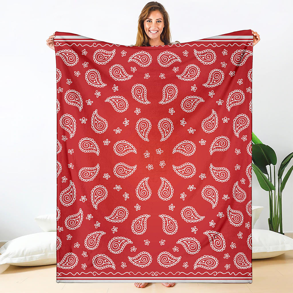Red And White Bandana Print Blanket