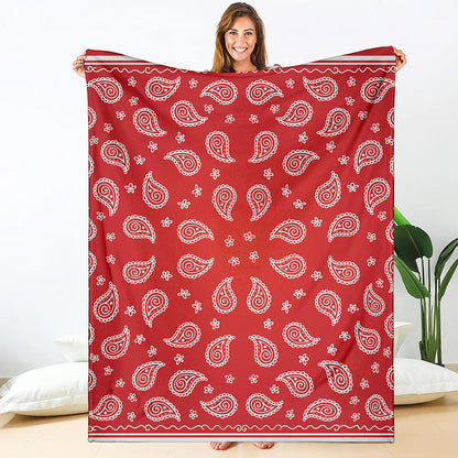 Red And White Bandana Print Blanket