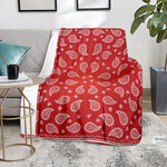 Red And White Bandana Print Blanket