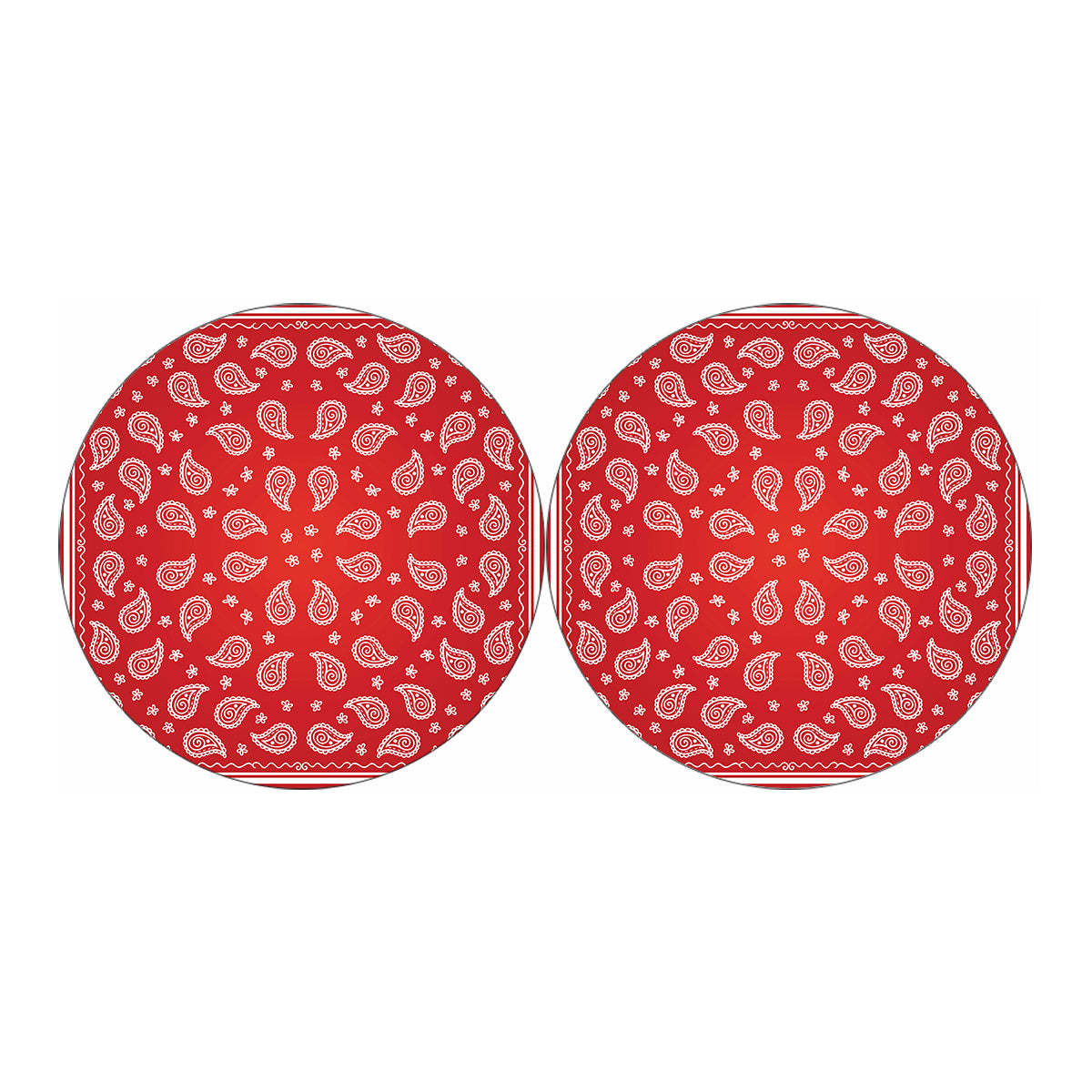 Red And White Bandana Print Car Coasters