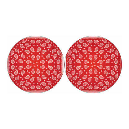 Red And White Bandana Print Car Coasters
