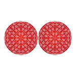 Red And White Bandana Print Car Coasters