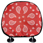Red And White Bandana Print Car Headrest Covers