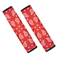 Red And White Bandana Print Car Seat Belt Covers