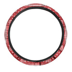 Red And White Bandana Print Car Steering Wheel Cover