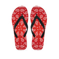 Red And White Bandana Print Flip Flops
