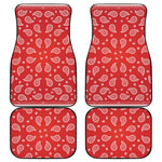 Red And White Bandana Print Front and Back Car Floor Mats