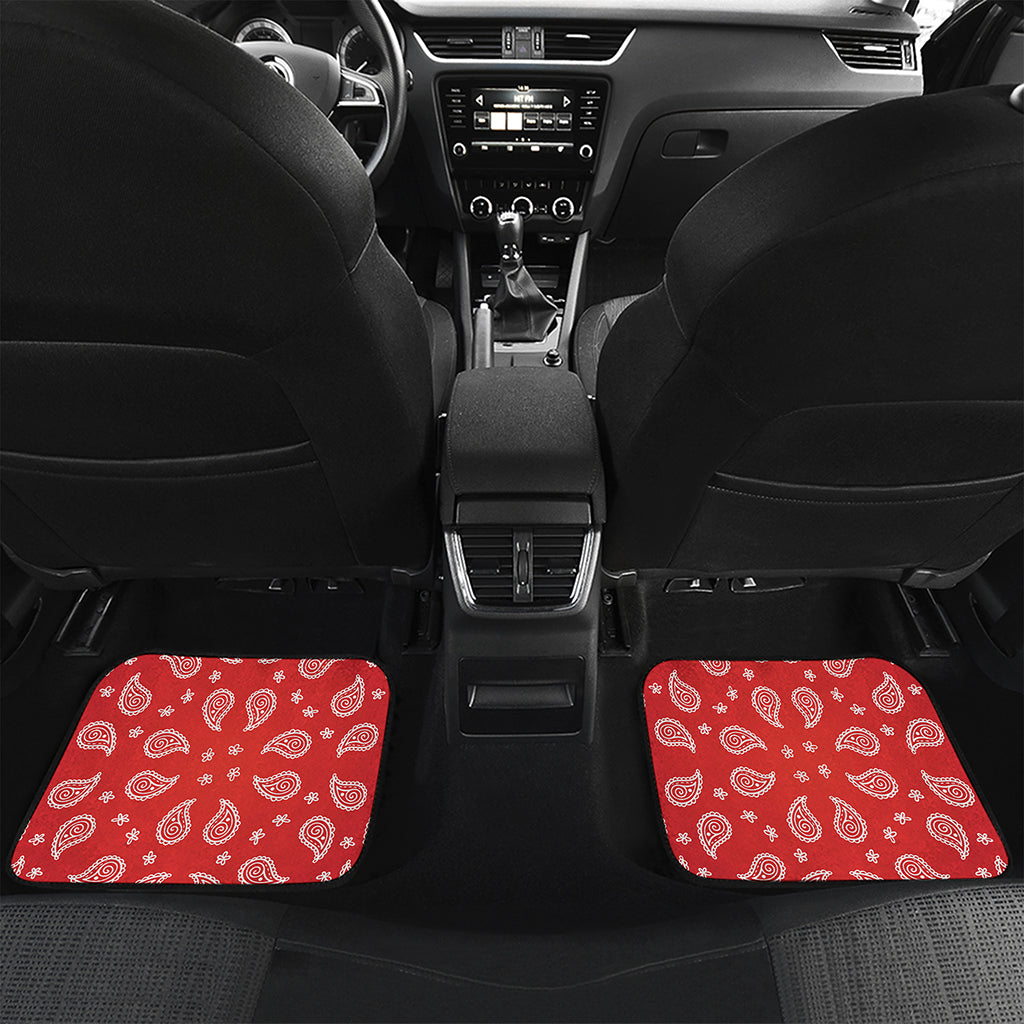 Red And White Bandana Print Front and Back Car Floor Mats