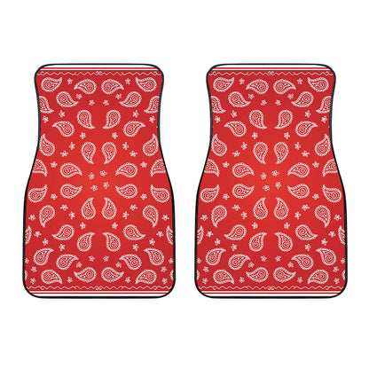 Red And White Bandana Print Front Car Floor Mats