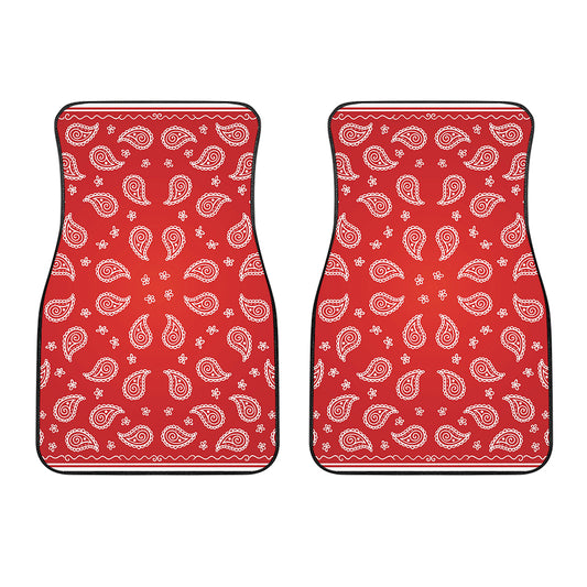 Red And White Bandana Print Front Car Floor Mats