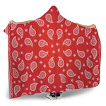 Red And White Bandana Print Hooded Blanket