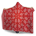 Red And White Bandana Print Hooded Blanket