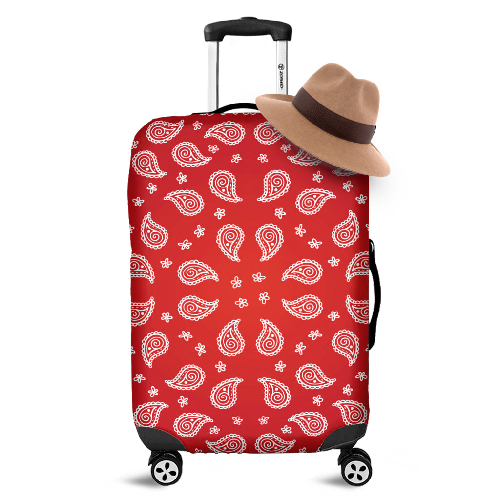 Red And White Bandana Print Luggage Cover