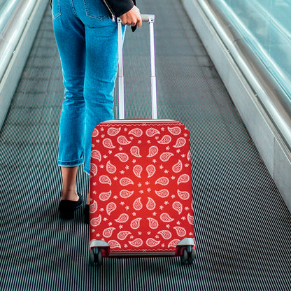 Red And White Bandana Print Luggage Cover