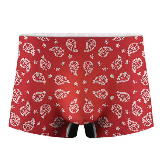 Red And White Bandana Print Men's Boxer Briefs