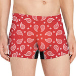 Red And White Bandana Print Men's Boxer Briefs