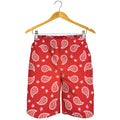 Red And White Bandana Print Men's Shorts