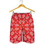 Red And White Bandana Print Men's Shorts
