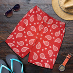 Red And White Bandana Print Men's Shorts