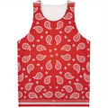 Red And White Bandana Print Men's Tank Top