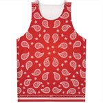 Red And White Bandana Print Men's Tank Top