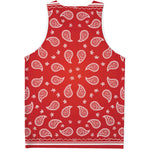 Red And White Bandana Print Men's Tank Top