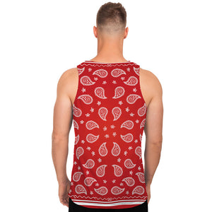 Red And White Bandana Print Men's Tank Top