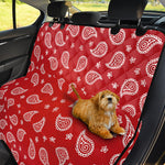 Red And White Bandana Print Pet Car Back Seat Cover