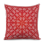 Red And White Bandana Print Pillow Cover