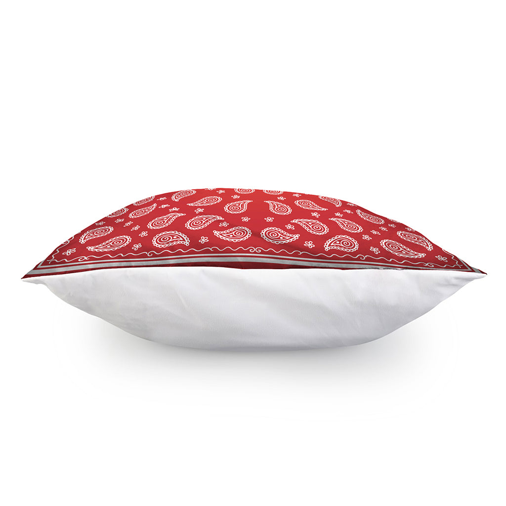 Red And White Bandana Print Pillow Cover