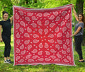 Red And White Bandana Print Quilt