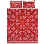 Red And White Bandana Print Quilt Bed Set