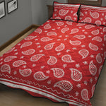 Red And White Bandana Print Quilt Bed Set