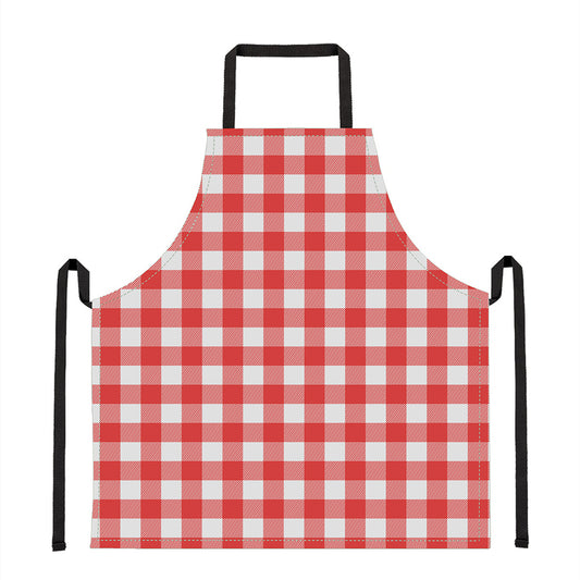 Red And White Buffalo Check Print Apron