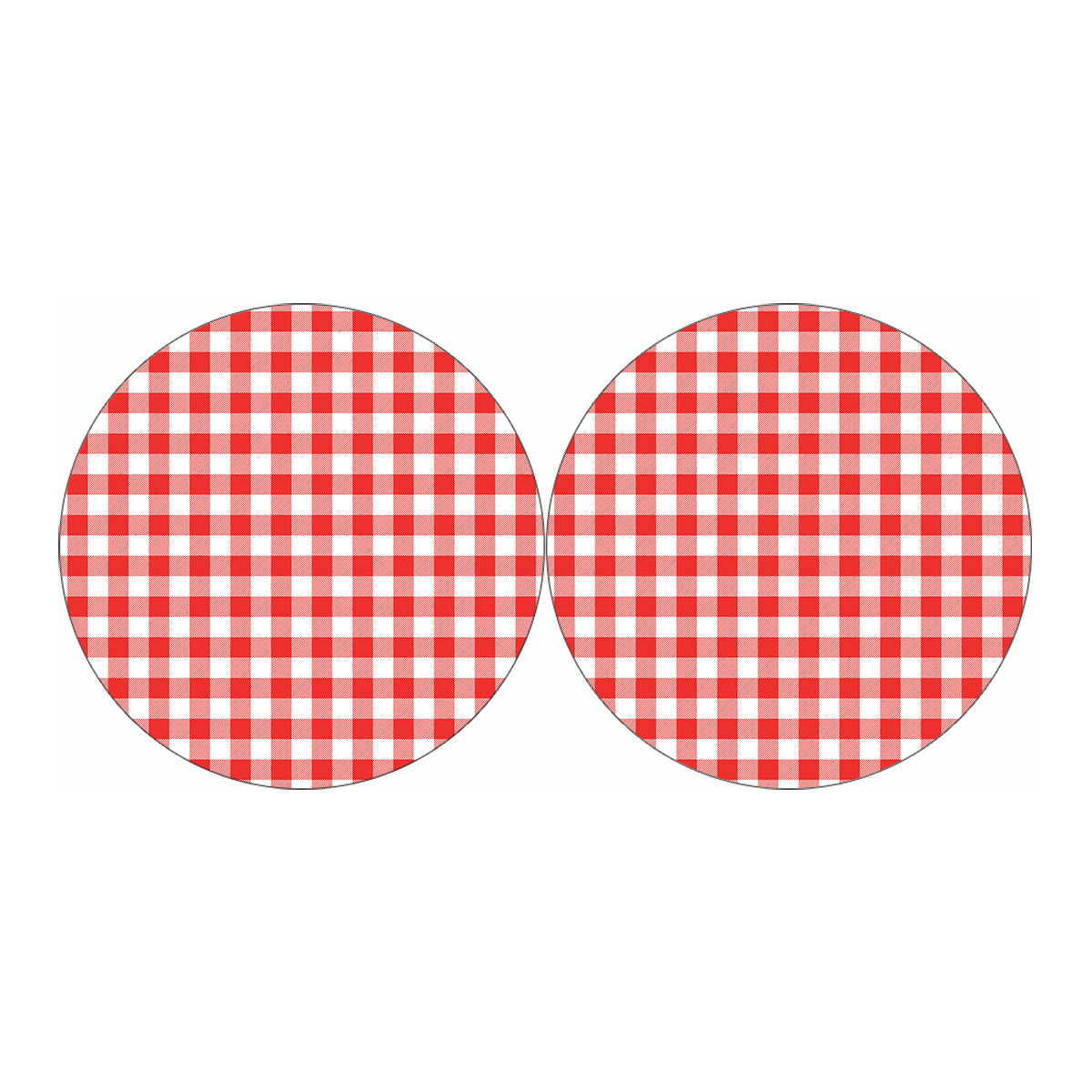 Red And White Buffalo Check Print Car Coasters