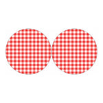 Red And White Buffalo Check Print Car Coasters