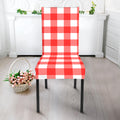 Red And White Buffalo Check Print Dining Chair Slipcover