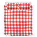 Red And White Buffalo Check Print Duvet Cover Bedding Set