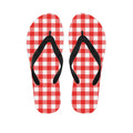 Red And White Buffalo Check Print Flip Flops