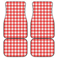Red And White Buffalo Check Print Front and Back Car Floor Mats