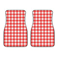 Red And White Buffalo Check Print Front Car Floor Mats