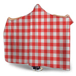 Red And White Buffalo Check Print Hooded Blanket