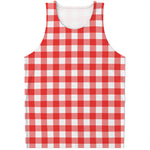 Red And White Buffalo Check Print Men's Tank Top